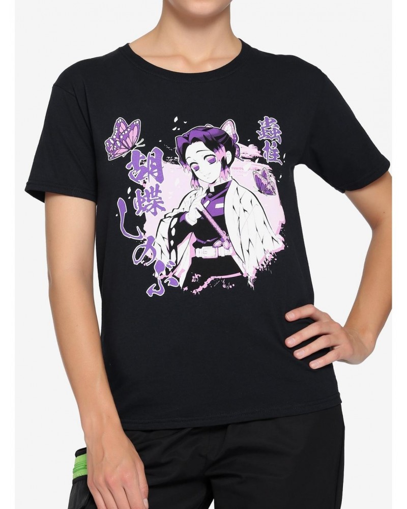 Demon Slayer: Kimetsu No Yaiba Shinobu Boyfriend Fit Girls T-Shirt $8.47 T-Shirts