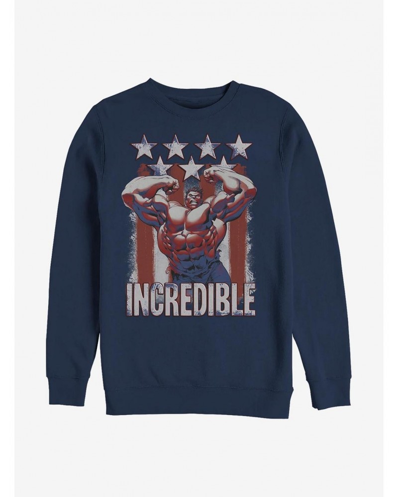 Marvel Hulk Flag Crew Sweatshirt $10.63 Sweatshirts