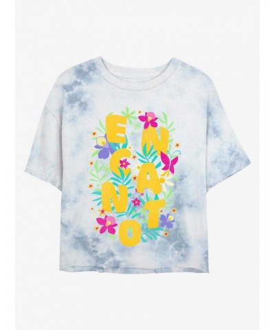 Disney Encanto Flower Arrangement Tie-Dye Girls Crop T-Shirt $9.54 T-Shirts