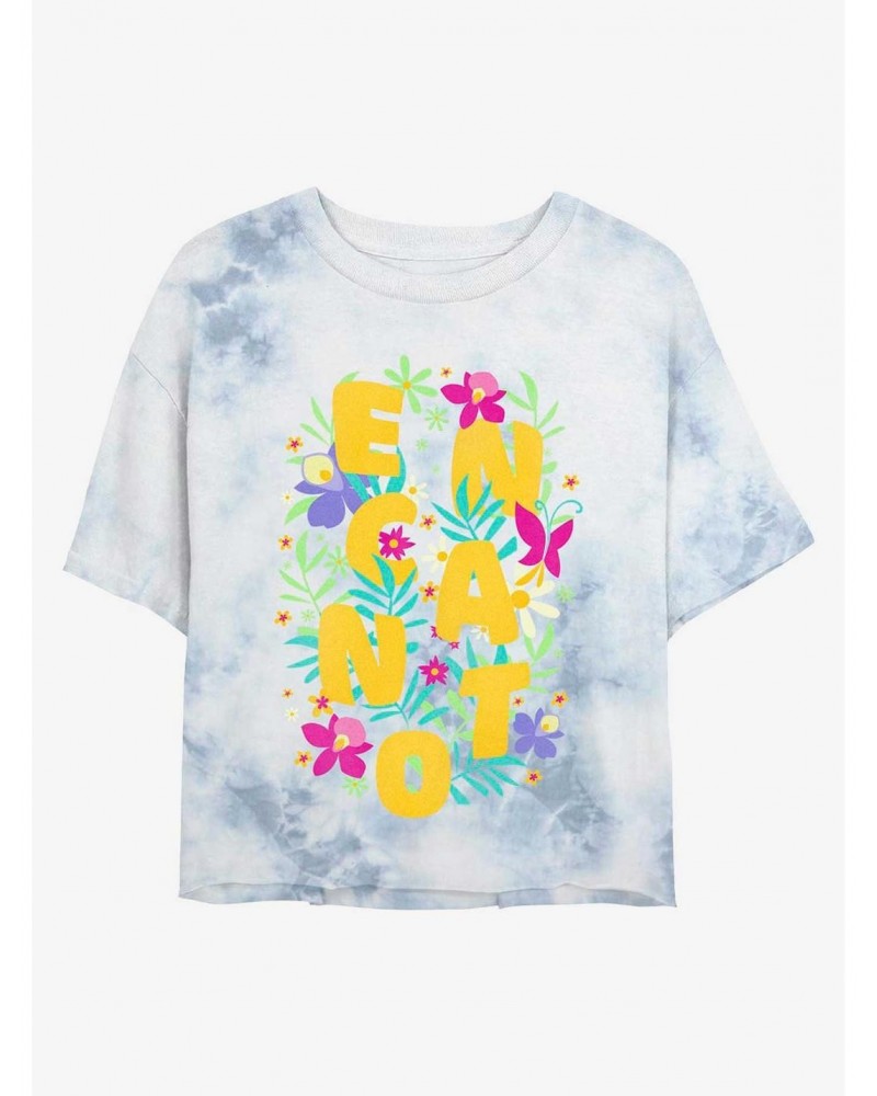 Disney Encanto Flower Arrangement Tie-Dye Girls Crop T-Shirt $9.54 T-Shirts