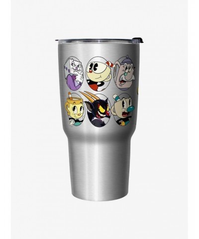 Cuphead: The Delicious Last Course Character Badges Travel Mug $10.47 Mugs