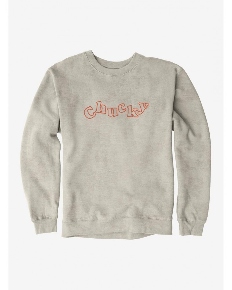 Chucky Font Outlined Sweatshirt $11.81 Sweatshirts