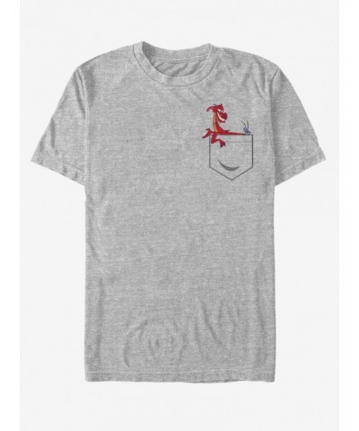 Disney Mulan Mushu And Cricket Pocket T-Shirt $9.37 T-Shirts