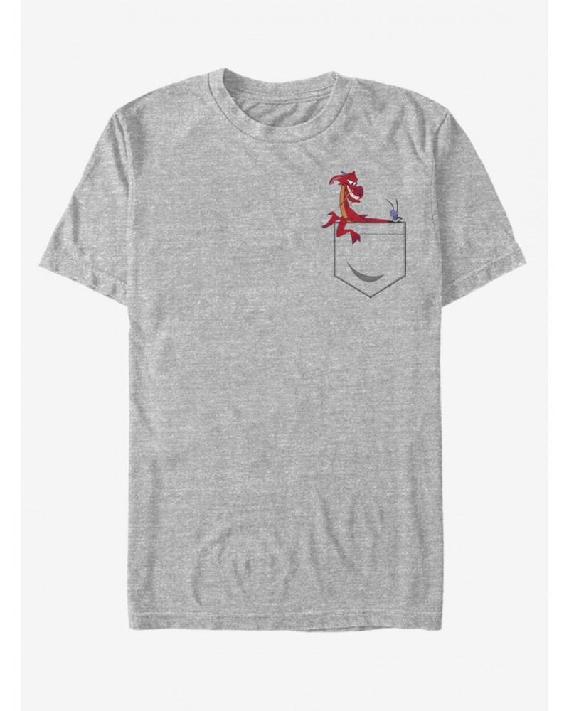 Disney Mulan Mushu And Cricket Pocket T-Shirt $9.37 T-Shirts