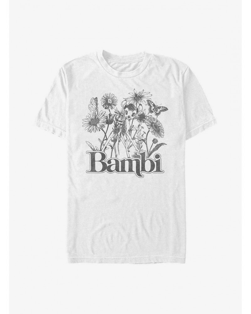 Disney Bambi Floral Sketch T-Shirt $8.84 T-Shirts