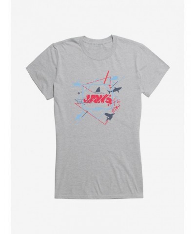 Jaws Linear Script Icons Girls T-Shirt $8.17 T-Shirts