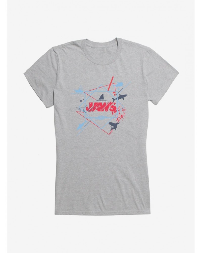 Jaws Linear Script Icons Girls T-Shirt $8.17 T-Shirts