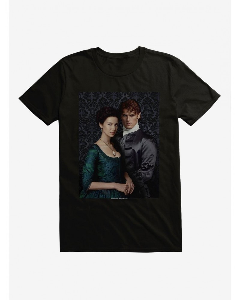 Outlander Jamie and Claire Portrait T-Shirt $5.69 T-Shirts