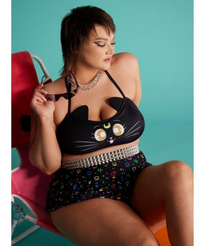 Sailor Moon Luna Halter Swim Top Plus Size $12.28 Tops