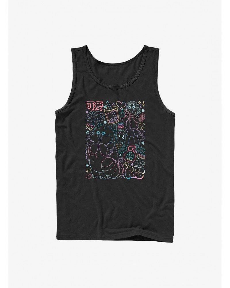 Disney Pixar Turning Red Neon Doodle Tank $7.37 Tanks