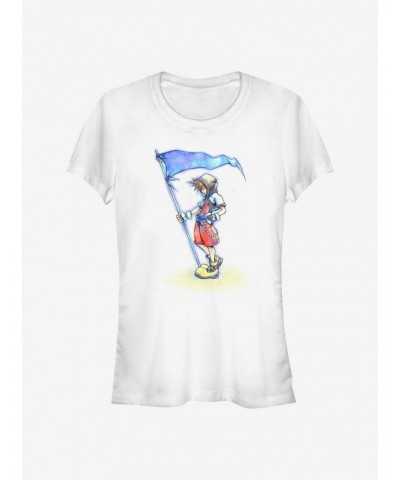 Disney Kingdom Hearts Sora With Flag Girls T-Shirt $7.37 T-Shirts