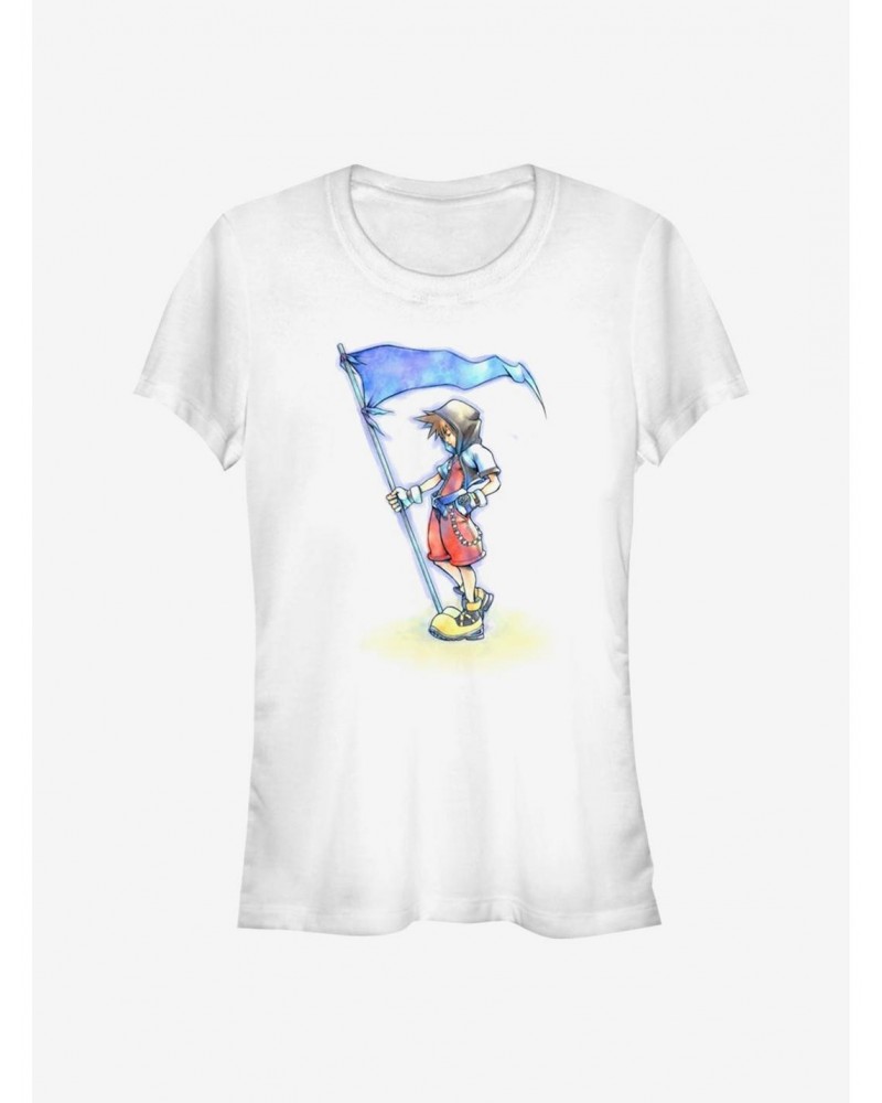 Disney Kingdom Hearts Sora With Flag Girls T-Shirt $7.37 T-Shirts