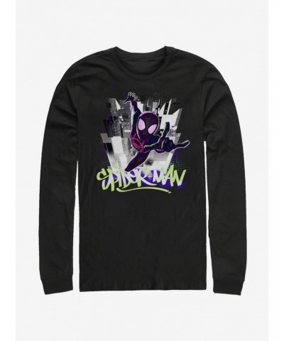 Marvel Spider-Man: Into The Spider-Verse Brooklyn Graffiti Long-Sleeve T-Shirt $10.26 T-Shirts