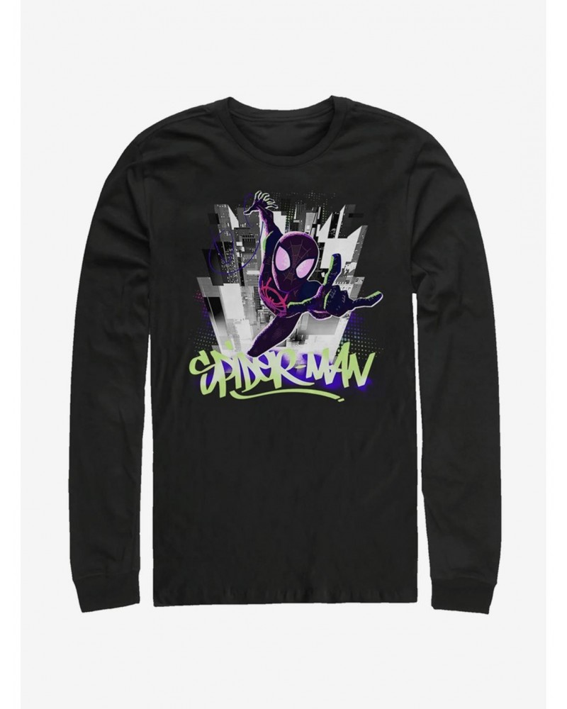 Marvel Spider-Man: Into The Spider-Verse Brooklyn Graffiti Long-Sleeve T-Shirt $10.26 T-Shirts